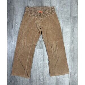 Vtg Juicy Couture Sweatpants Womens S Brown Velour Pocket Y2K Vintage Wide Leg R
